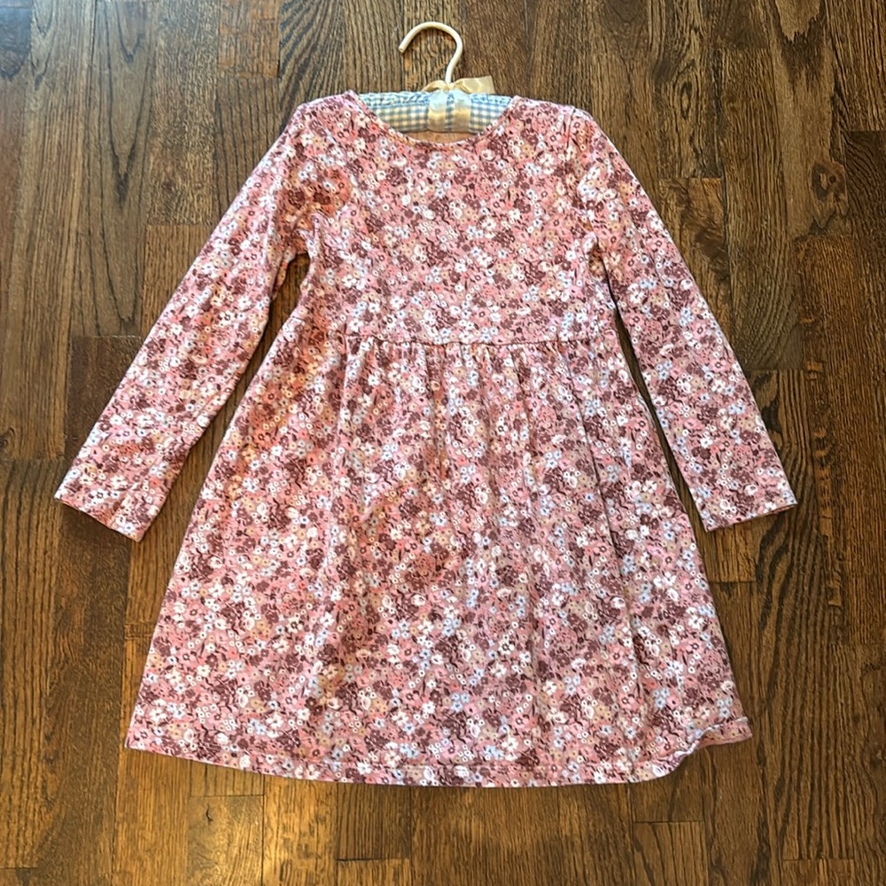 H&M light pink dress, floral pattern
